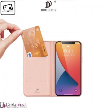 Dux Ducis dirbtinės odos atverčiamas dėklas - rausvas (Apple Iphone 12 Pro Max) Dux Ducis dirbtinės odos atverčiamas dėklas - rausvas (Apple Iphone 12 Pro Max)